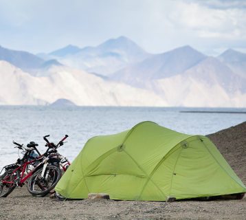 Tourist tents near pangong lake, Ladakh