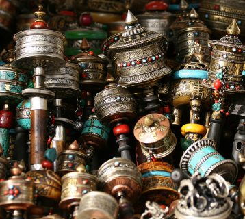 Buddhist prayer wheels