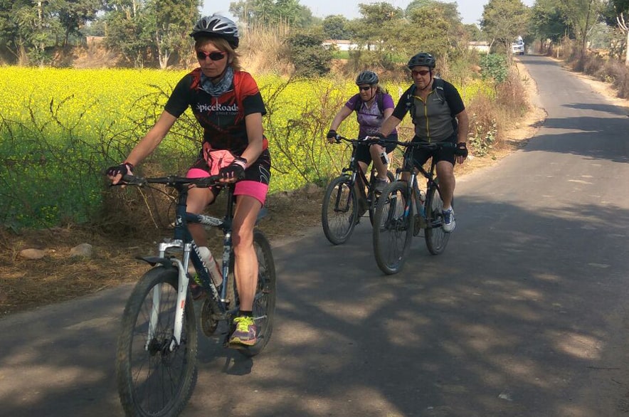 man riding bike in Rajasthan