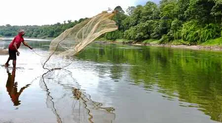 local fishing in Thattekad local man fishing in Thattekad